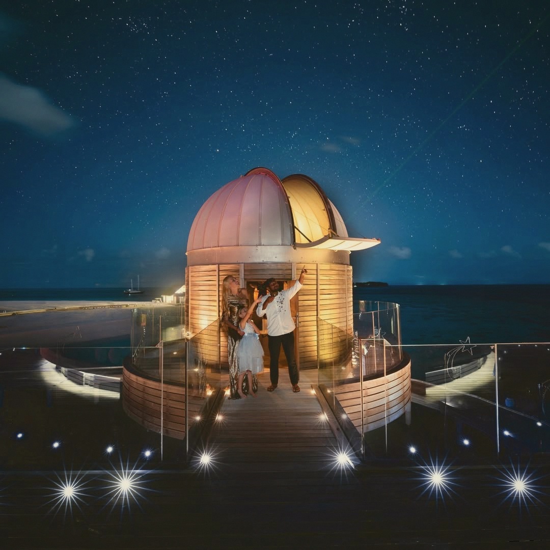 The Sky Observatory. Anantara's astronomical facility, operational thanks to Baa Atoll's reduced light pollution.