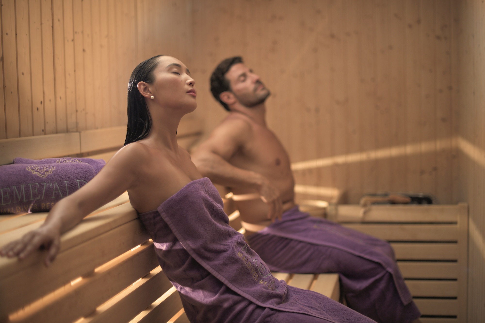 The spa treatment room or infinity pool, positioned at the edge of the island with open water views.