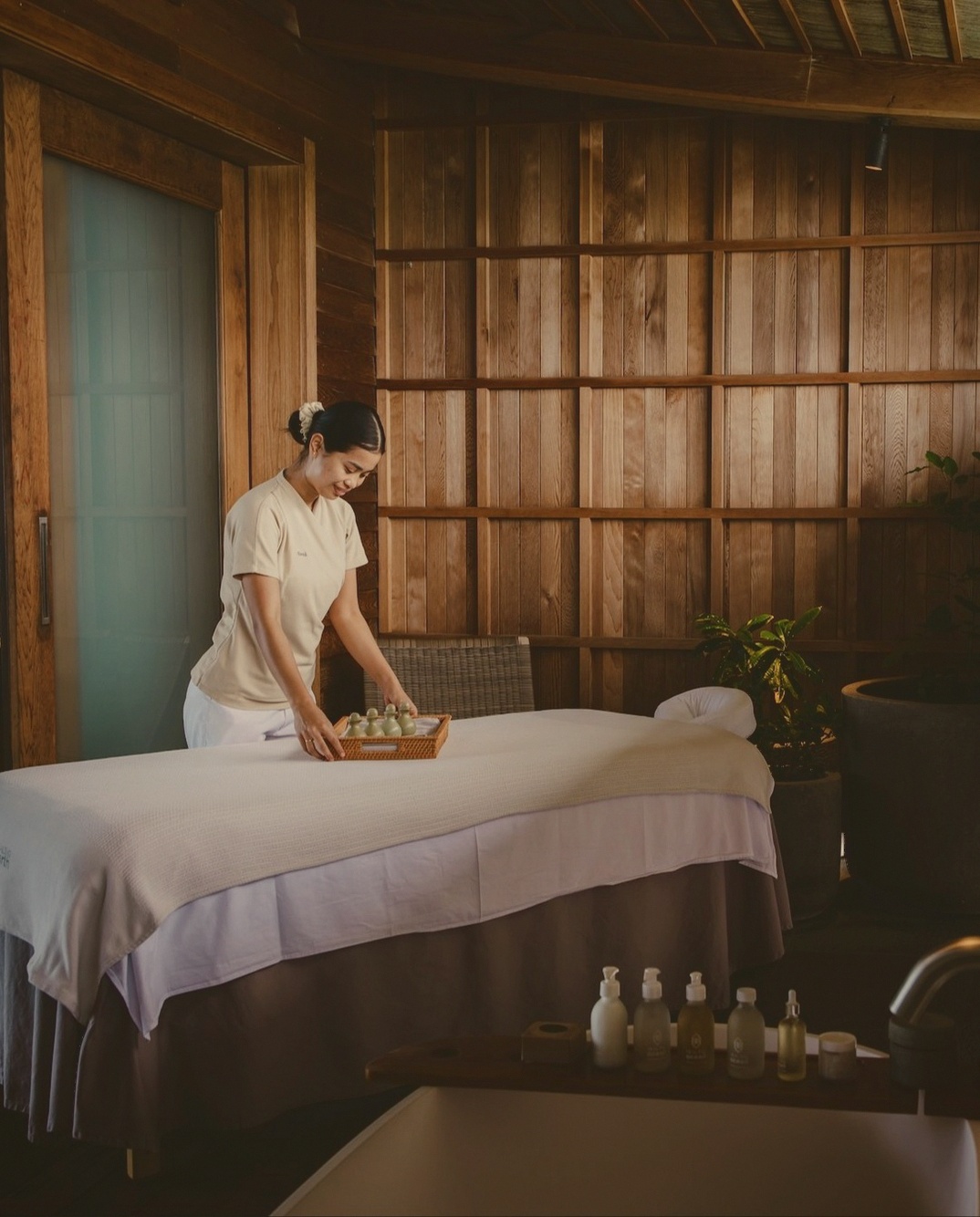 The spa pavilion. A single dedicated wellness space, integrated with the residence-only scale of the property.