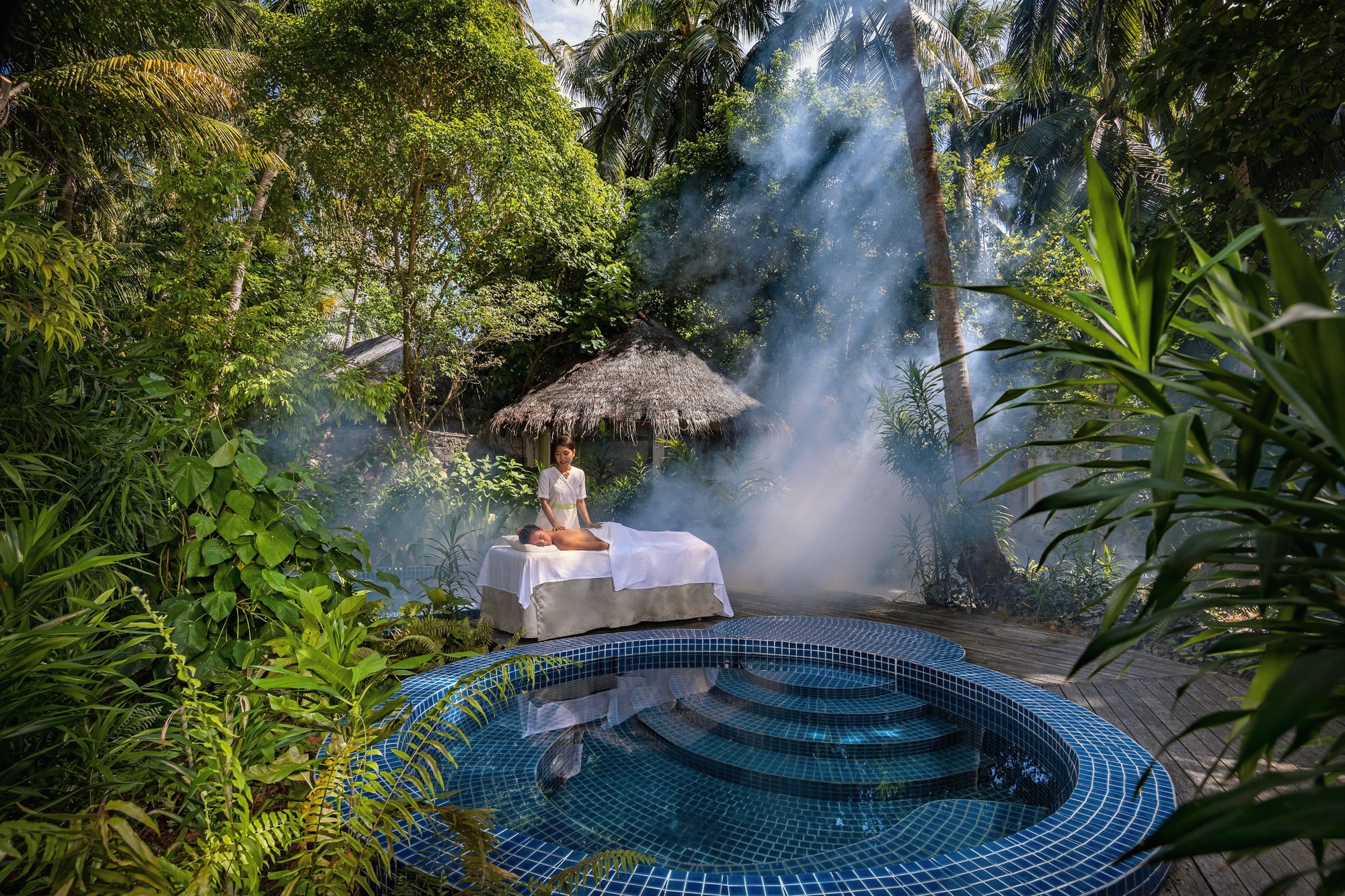 The Drift spa pavilion. Niyama's wellness offering at the price-tier-competitive end of the OV portfolio.
