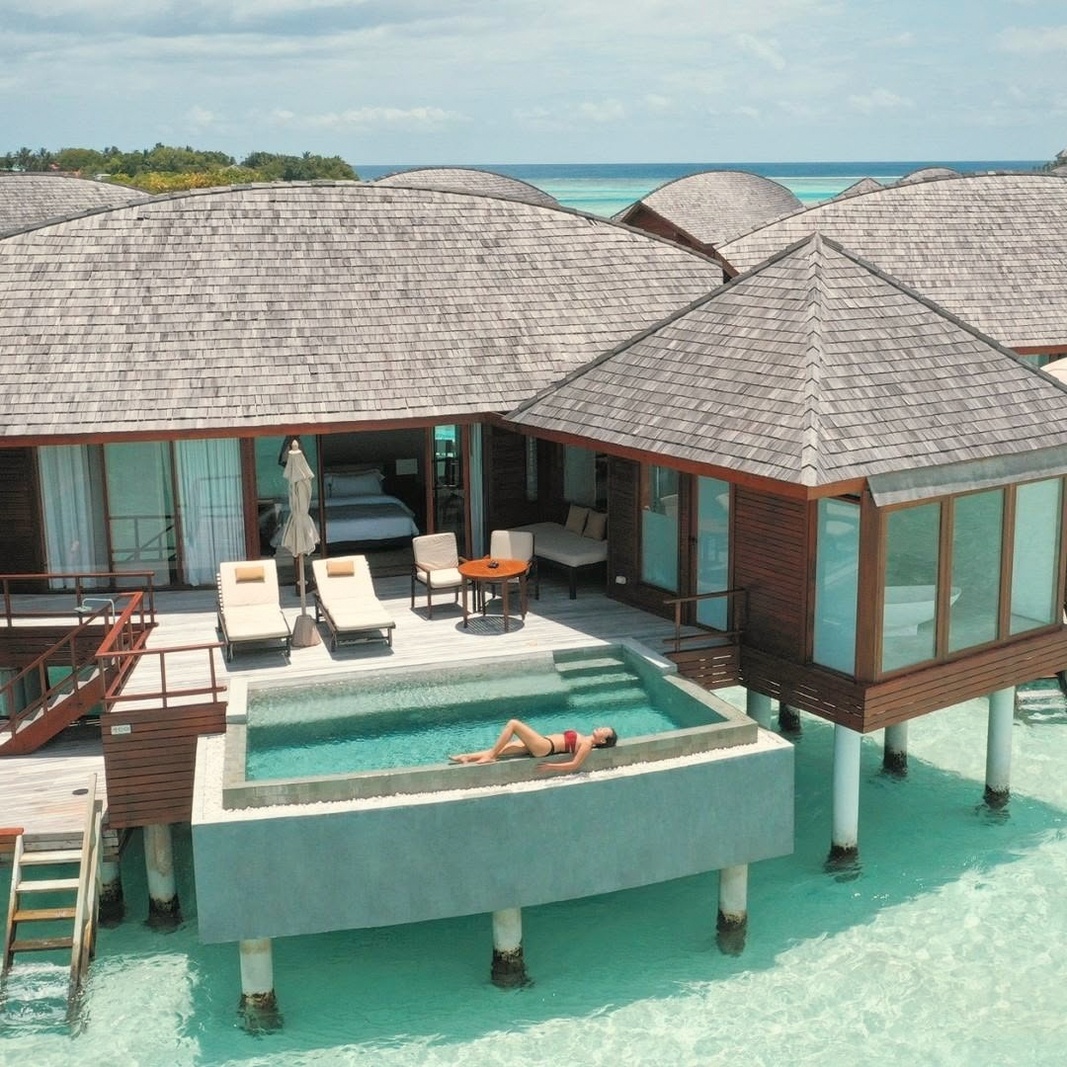 Sunrise Over Water Suite. Anantara Dhigu Maldives Resort