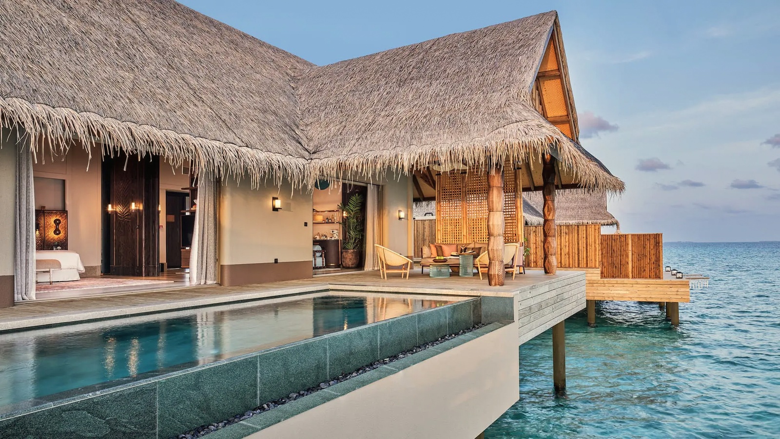 Luxury Sunset Water Villa with Pool. JOALI Maldives